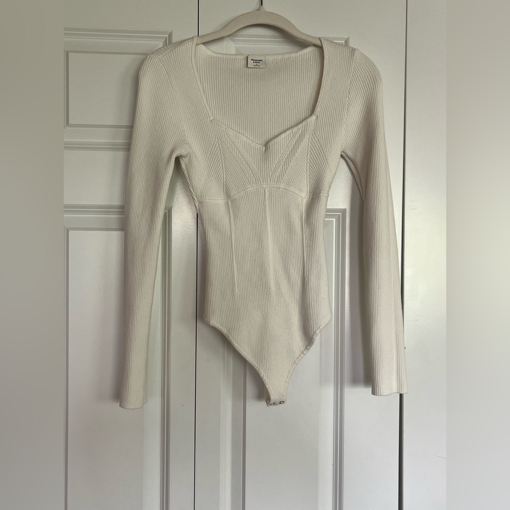 Abercrombie & Fitch Corset Sweetheart Bodysuit - White